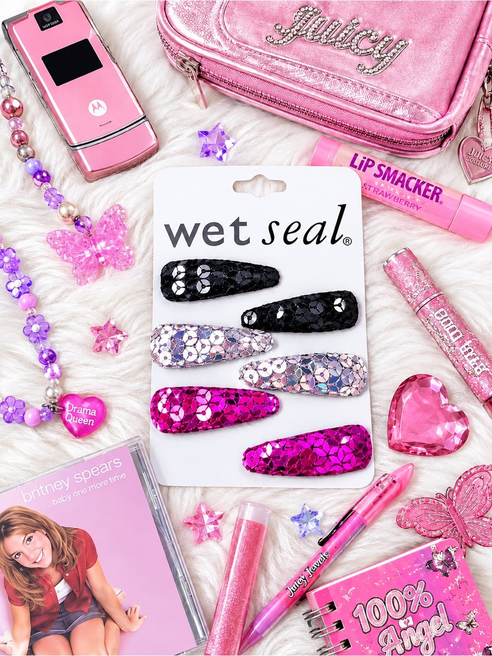 WET SEAL SEQUIN HAIR CLIPS